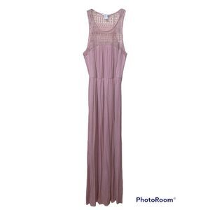 Streetwear Society Pink Sleeveless Racerback Rayon Maxi Dress size small